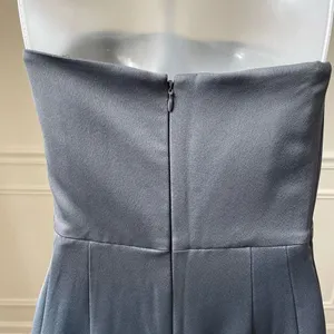 NWT Club Monaco Strapless Satin Jumpsuit Grey 8 $289 thumbnail 8