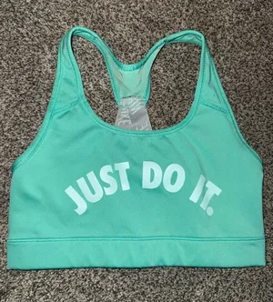 Nike Just Do It Dri-Fit Sports Bra - Teal - Size S thumbnail 1