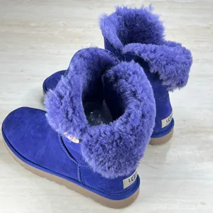 UGG Australia Bailey Button Blue Suede Sheepskin Boots 5803 Womens 8 thumbnail 4