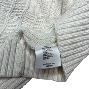 Brandy Melville Cream Cable Knit V-Neck Sweater Soft Cozy Classic Knitwear Baisc thumbnail 7