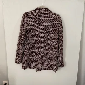 GP & J Baker x H&M Womens Blazer Burgundy Geometric Link Print Size 6 thumbnail 3