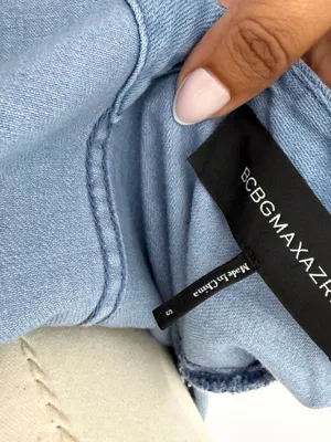 BCBGMAXAZRIA V-Neck Light Denim Jumpsuit thumbnail 6
