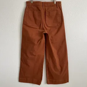 Madewell Orange Rust Retro Emmett High Waisted Wide Leg Crop Jean Trouser Pants thumbnail 6