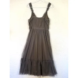 GiGiO Dress Womens L Brown Wrap Dress Mesh Polka Dot Whimsygoth Dark Fairy thumbnail 2