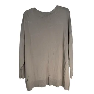 d&co Signature Women's Taupe Knit Sweater Long Sleeve‎ Oversized V-Neck L thumbnail 6