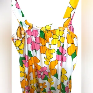Coeur DE Vague Retro 60’s Flowers Overalls NWT!! thumbnail 3