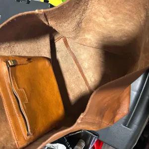 Madewell Elegant Brown Leather Tote Bag Genuine Leather see imperfection on bag thumbnail 7