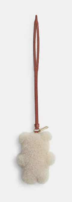 NWT Coach Bear Puffy Bag Charm In Shearling CDD52 thumbnail 1