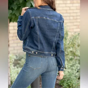 Judy Blue Classic Dark Wash Cotton Blend Denim Jacket Women’s Plus Size 1X thumbnail 2