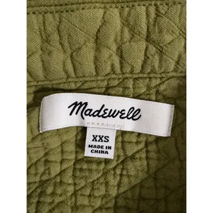 Madewell Diamond Jacquard Quilted Shirt Jacket Green Cotton Shacket XXS thumbnail 5