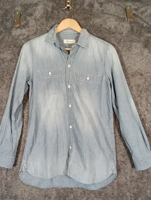 Madewell Womens Chambray Denium Shirt Wash Button Cotton Western Rodeo S thumbnail 3