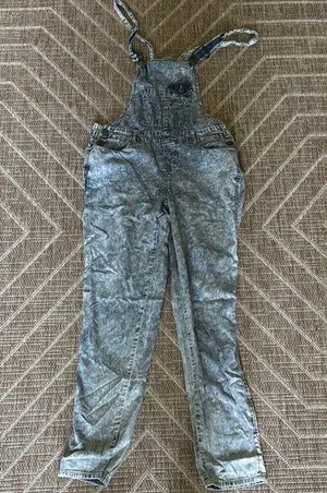 Vanilla Star Gray Acid Wash Denim Overalls thumbnail 1