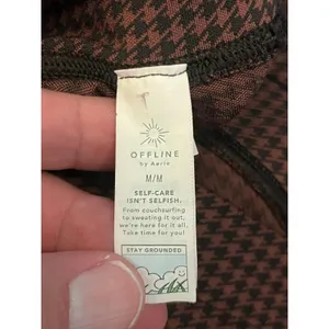 OFFLINE By Aerie Leggings Womens Medium Brown Houndstooth Stretch Ankle Pants thumbnail 9