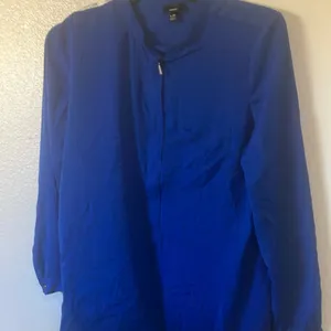 FINAL MARKDOWN Mossimo 3/4 zip tunic top large Blue thumbnail 1