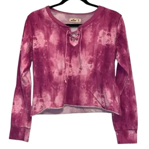 Hollister Tie Dye Cropped Long Sleeve Tee Shirt‎ thumbnail 1