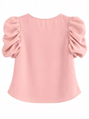 Amanda Uprichard Merris Top Women S Pink Excellent Puff Sleeve Blouse thumbnail 3