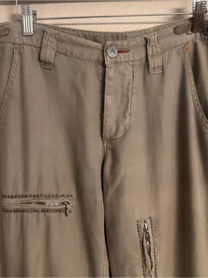 BABAKUL‎ Embellished Cargo Capri Y2K Green Size XS thumbnail 4