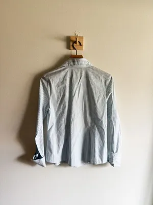 Faconnable Blue Stripe Tailored Shirt Size S Blue thumbnail 6