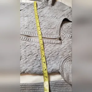 Victoria's Secret Gray Women's Knit Sweater with Asymmetrical Zipper up thumbnail 4