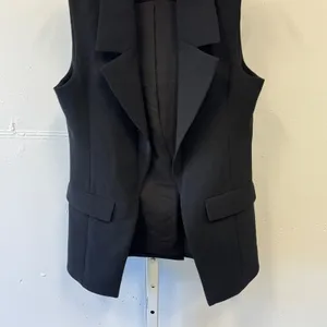 Central Park West New York Women's Black Sleeveless Blazer Vest Career Small thumbnail 4