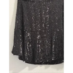 Free People Black Sequin Flare Mini Skirt S party New Years thumbnail 3