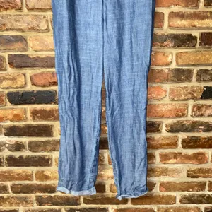 Michael Stars Blue Chambray Sleeveless Overall Jumpsuit Women's Size Large thumbnail 4