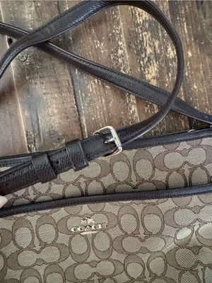 Coach Brown Signature Jacquard Crossbody Bag thumbnail 3