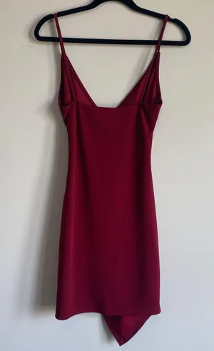 Asymmetrical Bodycon Dress Red thumbnail 5