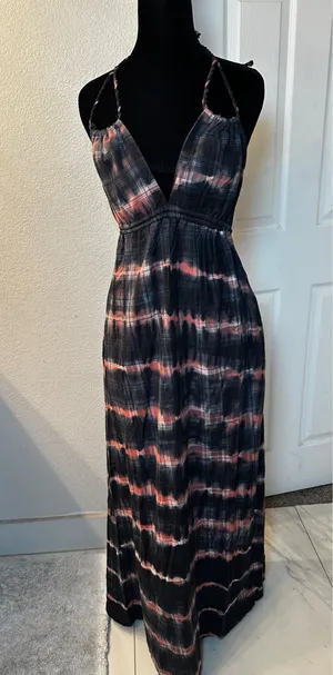 Lovestitch Marfa Dress Maxi Tie-Dye Blue Pink thumbnail 3