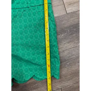 Crown & Ivy Shelby Shorts 16 Green Scallop Hem Textured Preppy thumbnail 3