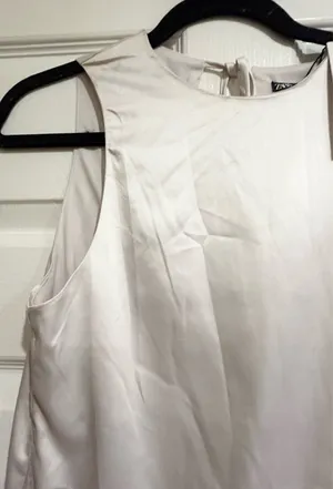 Sold Out Vira L Zara Asymmetrical Satin Effect Midi Dress Nwt S thumbnail 13