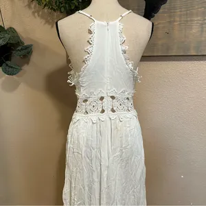 NWOT Lulus This is Love White Lace Maxi Dress size Large thumbnail 7