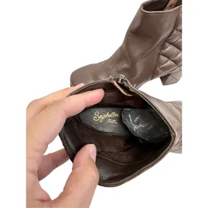 Seychelles Brown Leather Quilted Block Heel Ankle Boots Booties Size 9‎ thumbnail 6