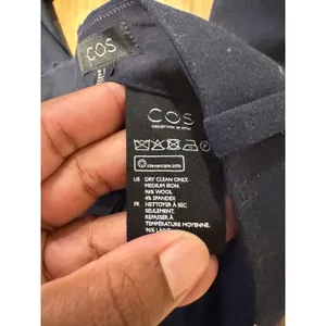 COS Navy Wool-Blend Cuffed Ankle Dress Pants Navy Blue Normcore Career‎ Size 2 thumbnail 6