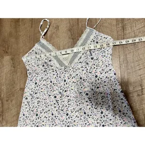 Laura Ashley Floral Lace Trim Nightgown XL White Purple Striped V-Neck‎ Chemise thumbnail 8