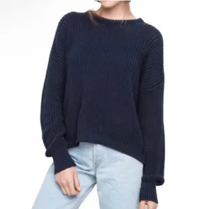 Brandy Melville Classic Navy Blue Crew Neck Sweater thumbnail 2