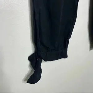 Abercrombie & Fitch Black Pants Tie Ankle Black Joggers Size Medium High Waist thumbnail 5