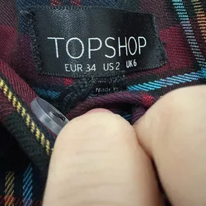 TOPSHOP plaid high waisted trousers preppy retro academia schoolgirl size 2 thumbnail 3