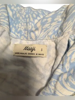 Maaji Wide Leg Pajama Set Size Small Blue and White Print thumbnail 3
