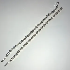 2 Vintage Avon Silver Tone & Clear CZ Rhinestone Bracelets thumbnail 3