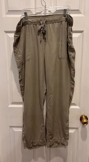 Jones New York Jones & Co Green Khaki Lyocell Elastic Waist Pants Plus Size 1X Lagenlook Earthy thumbnail 1