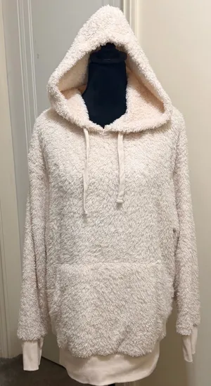 So Cozy Softest Sherpa Pullover Hoodie In Creamy Ivory Size XL thumbnail 3