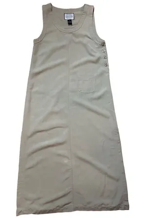 Vintage Directives Olive‎ green sleeveless maxi dress lyocell sz S thumbnail 1