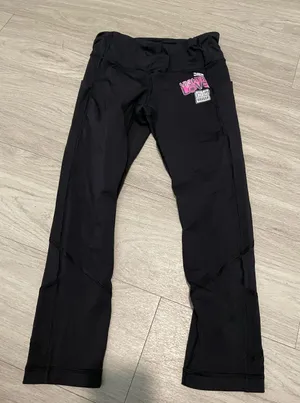 lululemon athletica Black Leggings with Pink Patch Detail thumbnail 1