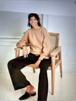 A New Day Textured Crewneck Sweater in Brown XL thumbnail 5