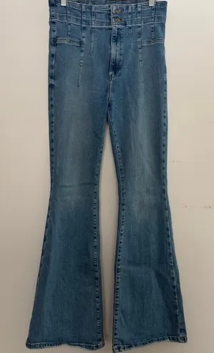We the Free Jayde Flare Jeans High Rise Flare Leg Boho‎ Denim Jeans Size 30 thumbnail 1