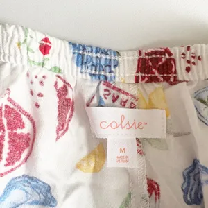 Colsie Womens Sardine Fruit Print Lace Trim Coastal Kitschy Sleep Boxer Shorts M thumbnail 5