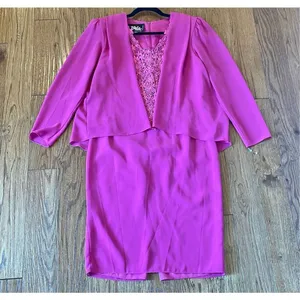 Ursula of Switzerland vintage pink lace cape dress 6 thumbnail 11