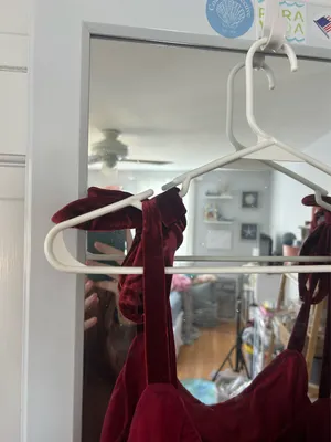 Ruffle tiered red tulle dress thumbnail 3