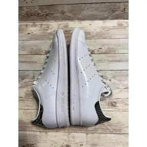 Adidas Stan Smith Sneakers Women's Size 9 Patent Leather White Black Gold NWT thumbnail 7